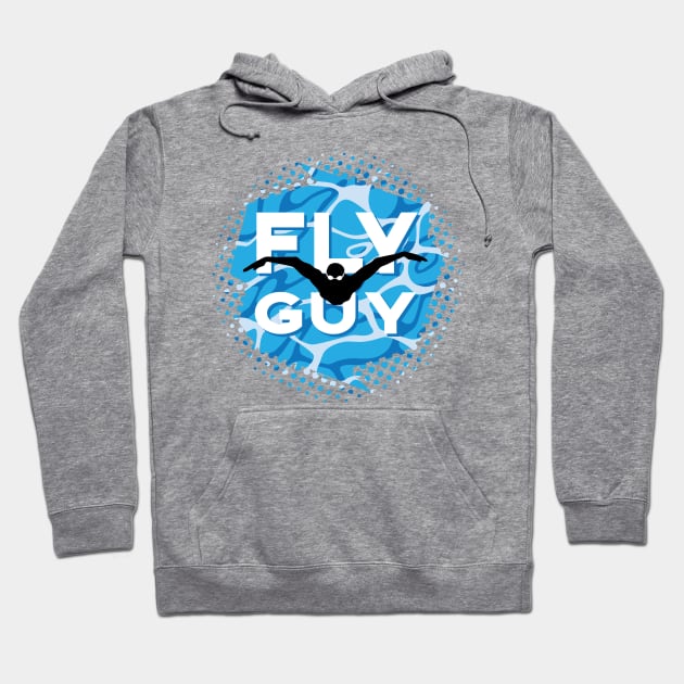 Swim Pool ButterFly Guy Swimmer Hoodie by atomguy